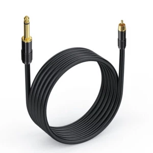 RCA to 6.35mm 1/4" TS Mono Male Audio Cable For Amplifiers Mixers 3m - Picture 1 of 6