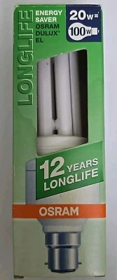 1x 20W 100W OSRAM Low Energy Power Saving CFL Stick Light Bulbs BC B22 New - Image 1 of 4