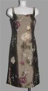 Ann Taylor Handpainted Look Roses Sequins Silk Sleeveless Dress Wm's 6 NWT $190 - Picture 1 of 1