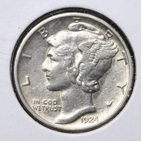 1924-S Mercury Silver Dime CHOICE UNC *UNCIRCULATED* MS E286 TMX Cover