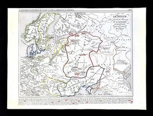 1849 Houze Map Eastern Europe Sweden Norway Denmark Ukraine Latvia Estonia - Picture 1 of 1