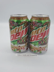 2 latas completas de rocío Mtn Fruit Quake edición limitada Navidad Montaña Sabor a rocío - Imagen 1 de 6