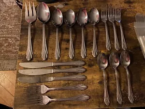 Hampton Silversmiths ROSE (Glossy) Stainless Flatware 17 pieces - Picture 1 of 9