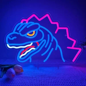 Neon LED Sign Godzilla Theme | Dinosaur Art Design | LED Decor For Office - Picture 1 of 6