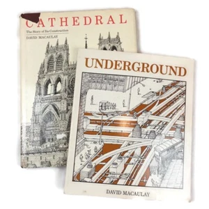 David Macaulay Book Bundle - Underground 039524739X / Cathedral 0395175135 - Picture 1 of 11