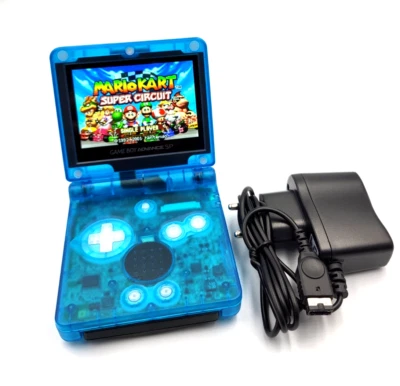 Gameboy Advance SP AGS 101 IPS V5 LCD Bildschirm Nintendo Clear Blue NEU