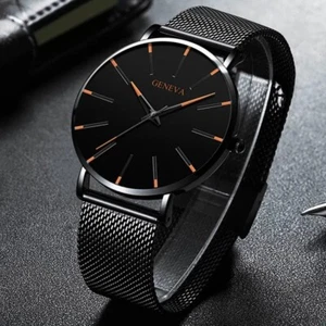 Orologio da Polso UOMO, Elegante Orologio da Polso UOMO, Orologio Nero/ARANCIONE - Imagen 1 de 6