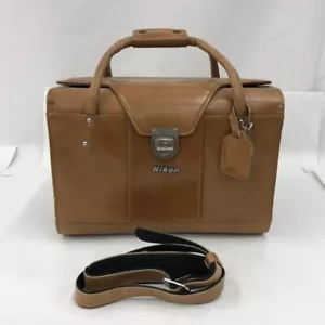 *Exc+4* NiKon Genuine Camera Case FB-11 COMPARTMENT Leather Used Brown JAPAN - Picture 1 of 16