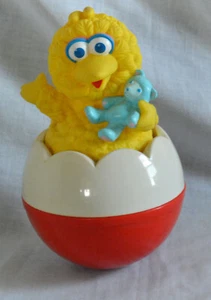 VINTAGE ILLCO SESAME STREET BIG BIRD MUSICAL ROLY POLY BALL BABY TOY - Picture 1 of 6
