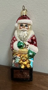 Christopher Radko Tiny Toy chest Santa Christmas 5" Ornament - Picture 1 of 11