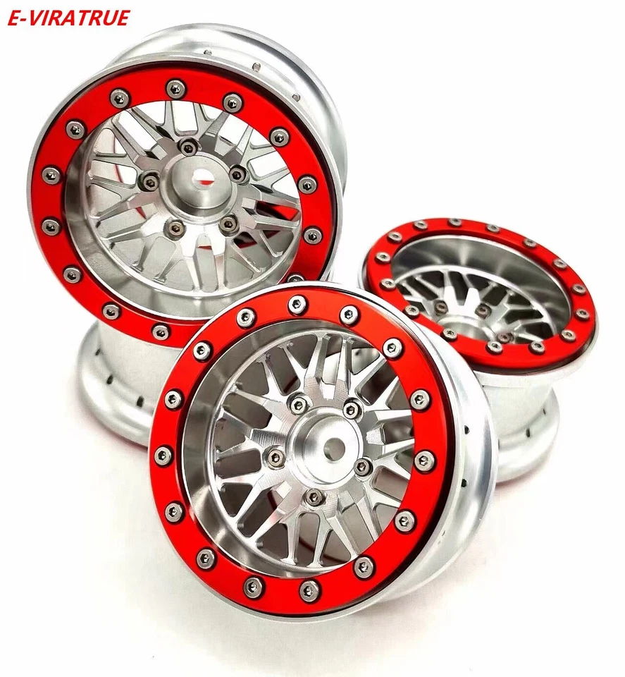 E-VIRATRUE 2.2''Aluminum Wheel For Axial RYFT RBX10&Losi Hammer Rey U4 1/10 4pcs - Image 1 of 1