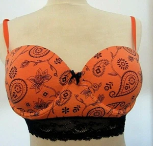 JASMINE & GINGER ORANGE UNDERWIRE PADDED BRA SIZE 34B NEW WITH TAGS - Foto 1 di 5