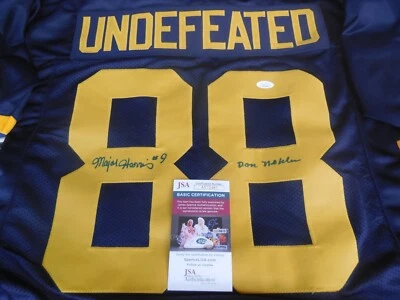 Major Harris & Don Nehlen signed West Virginia Mountaineers jersey JSA COA Eers - Image 1 of 3