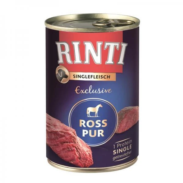 Rinti Singlefleisch Exlusive Ross Pur Hundefutter - 400g, 12 Stück