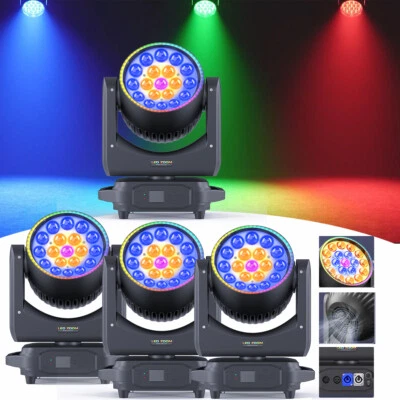 4Pcs LED Aura 19x20W RGBW Beam Wash Zoom Moving Head Lights DJ Disco Bar Light - Image 1 of 4