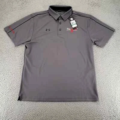 Under Armour 衬衫男式大号灰色宽松短袖高尔夫 Polo 户外 — 第 1/4 张图片