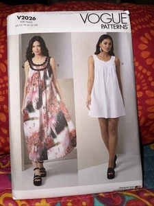 Vogue Pattern V2026 - Misses' Dress In Two Lengths Size 16-24 - Picture 1 of 2