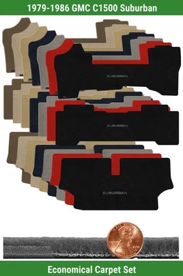 Набор ковриков Velourtex на заказ для 79-86 GMC C1500 Suburban с логотипом (3 штуки) #MZ7 - Изображение 1 из 4
