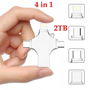 4 in 1 USB 3.0 Flash Drive 2TB Storage Photo Stick for iPhone Samsung Android - Picture 1 of 13