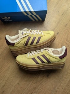 Adidas Originals Gazelle Bold Yellow Maroon Gum 5.5 Brand New IF5937 - Picture 1 of 7