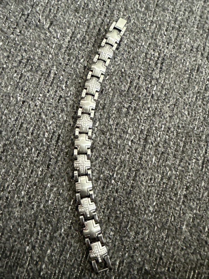 Pulseira masculina de corrente de elos de aço inoxidável - Imagem 1 de 4