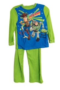 Juego de pijama polar verde y azul Disney Pixar Toy Story talla 8 para niños - Imagen 1 de 8