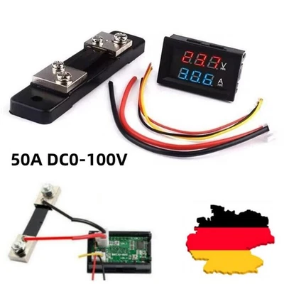 Digital LED DC Strommesser Strom Voltmeter Amperemeter Messgerät Spannungsmesser - Bild 1 von 4
