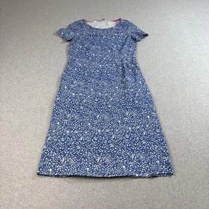 Boden Dress Womens 8L UK 12L Blue White Floral Midi Pockets Twee Boho Cottage - Picture 1 of 9