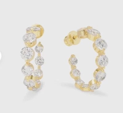 Melinda Maria She's an Icon Hoops 1" Gold $78  - Image 1 of 4