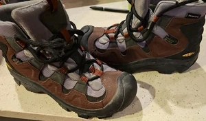 Keen KeenDry Womens Size 9 Hiking Boots Brown Gray Leather Waterproof Outdoor - Picture 1 of 12