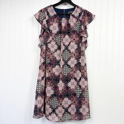 Jessica Howard Multicolor Floral Short Sleeve Lined Dress Womens Size 10P Petite - Image 1 of 4