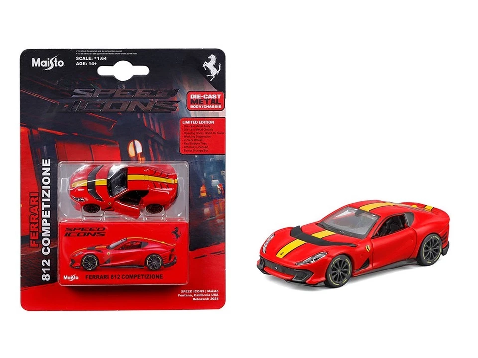 COCHE MODELO FERRARI 812 COMPETIZIONE ROJO 1/64 DIECAST DE MAISTO 15709 Foto 1 de 1