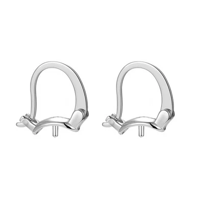 Sterling Silver Huggie Hoop Leverback Earring Findings with Pearl Cup Pin A5460 - Image 1 of 4