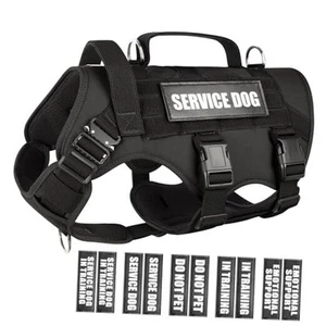 Service Dog Vest Harness for Dog, Tactical Working MOLLE Vest with Large Black - Picture 1 of 7
