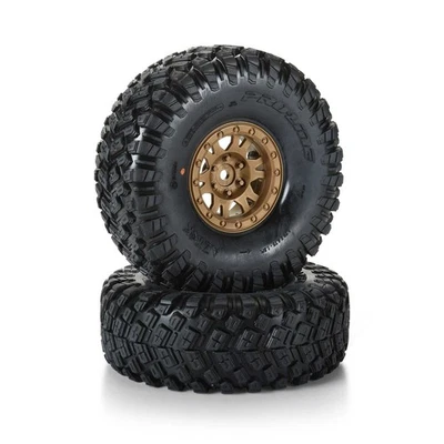 Pro-Line 1/10 Limited Edition Aztek G8 1.9" Crawler Tires w/ Bronze Wheels (2) - Image 1 of 4