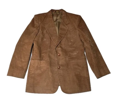 Chaqueta Blazer Occidental De Colección EE. UU. Pioneer Wear Pana y Cuero Para Hombre Talla 42 Foto 1 de 4