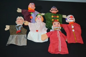 VTG 1970s Mr. Rogers Neighborhood Rubber Head Hand Puppets Set of 6 PBS Theater - Picture 1 of 11