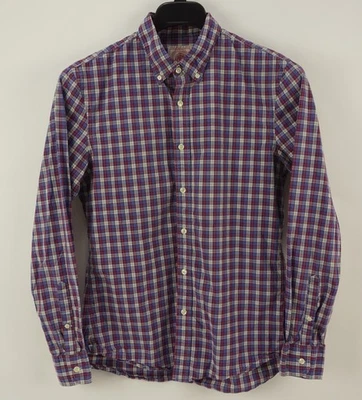 J.Press Men's Medium Long Sleeve White Red Blue Plaid Cotton Button Down Shirt - Image 1 of 4