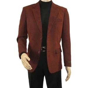 Men's Zacchi Sport Coat Patch Elbow Chenille Velveteen Bryan Rust 74529 - Picture 1 of 7