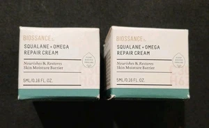 (2) Biossance Squalane And Omega Repair Cream Trial Size New 5ml 0.16oz - Picture 1 of 3