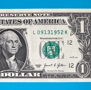 September 13, 1952 (L 09131952 K) BIRTHDAY Note $1 One Dollar Bill *UNC* - Picture 1 of 4