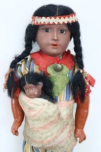 Antike deutsche 11,5 Zoll Armand Marseille Indianer Indianer Biskuit Kopf Puppe - Bild 1 von 9