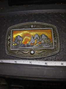 Vintage Landscape Scene Belt Buckle   - Picture 1 of 2