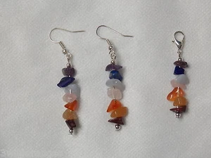 Chakra Ohrringe oder Clip on Charm versilbert - Bild 1 von 3