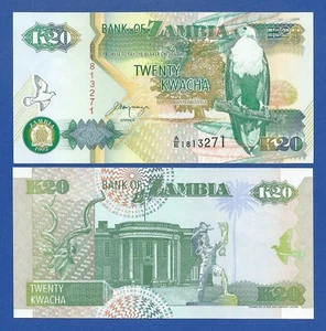 ZAMBIA -- 20 KWACHA ( 1992 ) -- UNC -- PICK 36b . - Picture 1 of 1