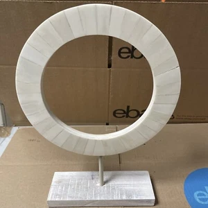 Round White Decor Mantle 14” Tall - Picture 1 of 11