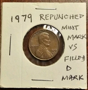 1979D Lincoln Memorial Repunched Vs Filled D MINT MARK Rare Collector ERROR Coin - Picture 1 of 4