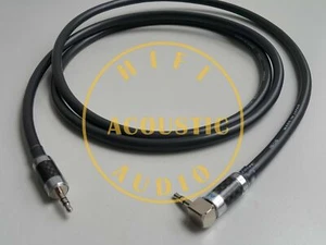 HiFi Japan 3.5mm Stereo Aux Audio Cable Rhodium Plug Right angle to straight - Picture 1 of 1