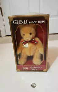 Gund Edición Limitada Coleccionable Oso Gundy 1991 Naranja Plata Etiqueta Peluche en Caja - Imagen 1 de 5