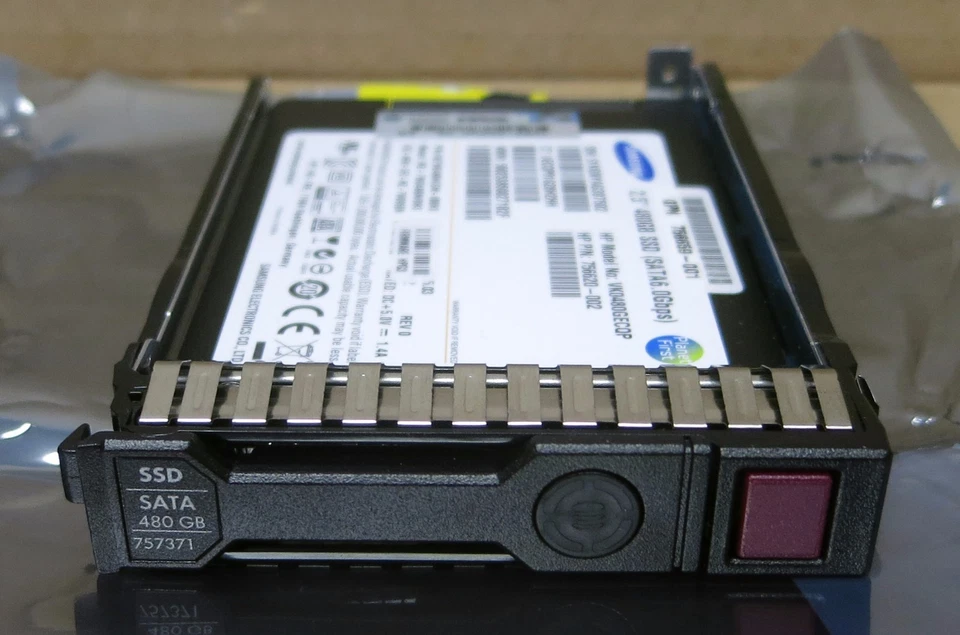 New HP 480GB 6G SATA 2.5" SFF Endurance SSD 756657-B21 757371-001 HP WARRANTY - Image 1 of 1